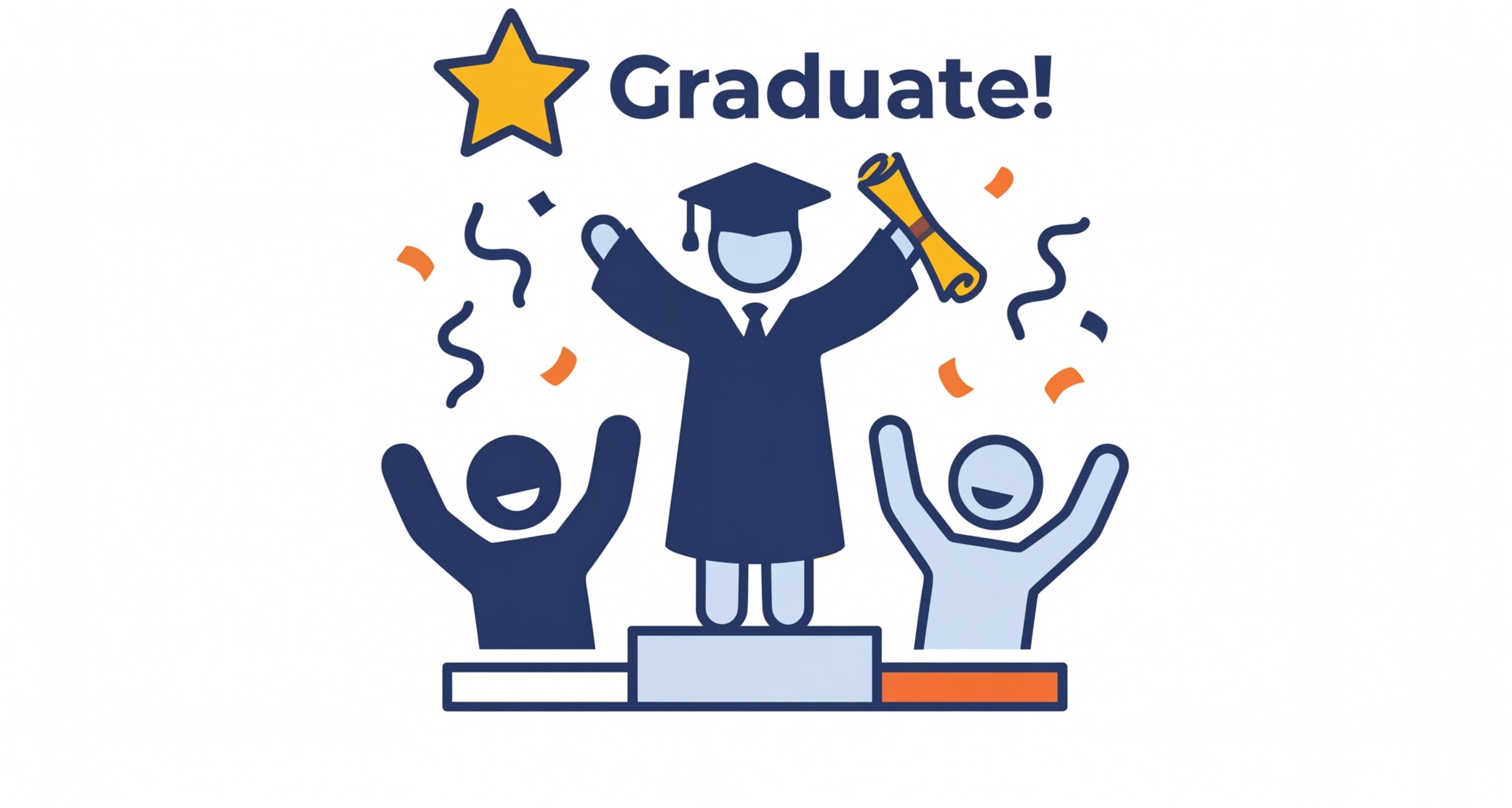 Graduation celebration with confetti