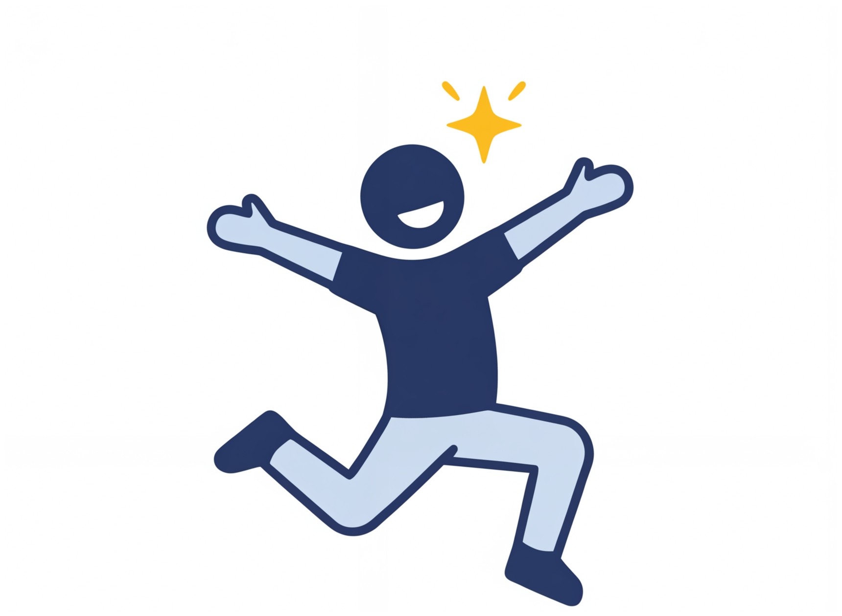 Person jumping with joy after treatment