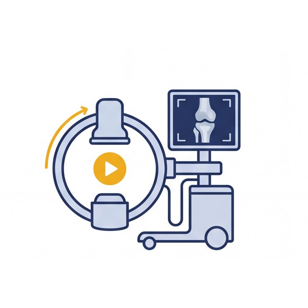 Fluoroscopy C-arm machine providing live imaging of the shoulder