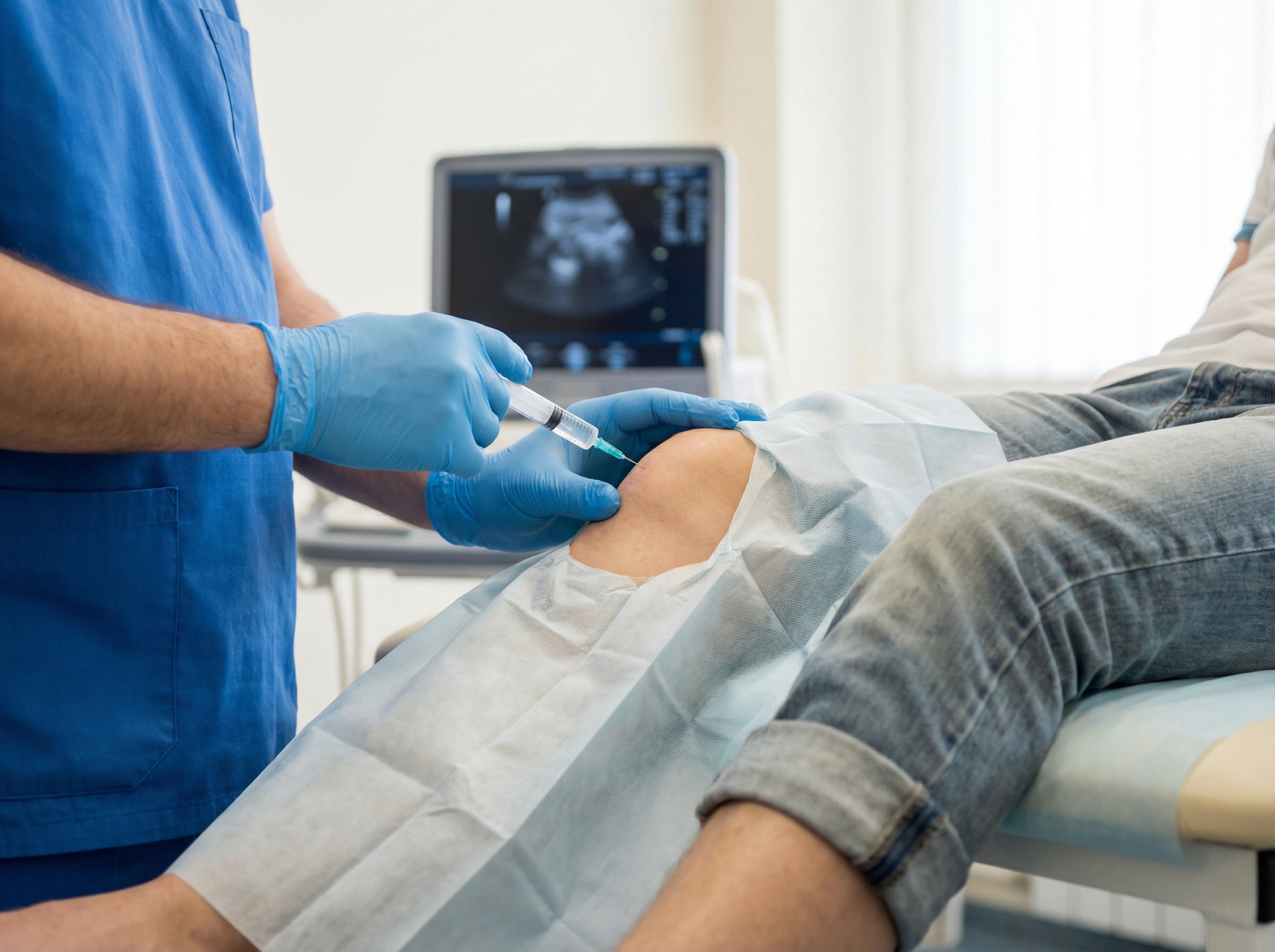 Precision gel injection procedure being performed
